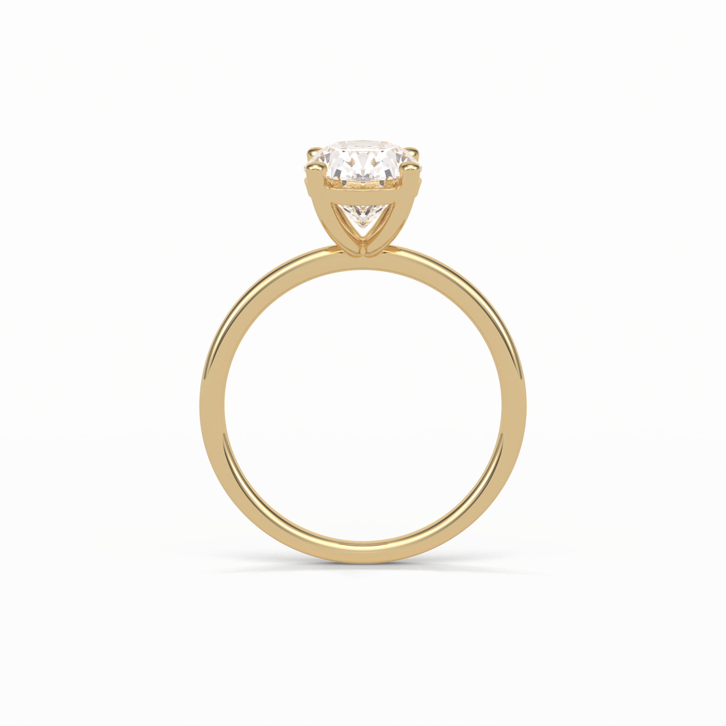 1.91 CT Oval Cut Solitaire Style Moissanite Engagement Ring 18