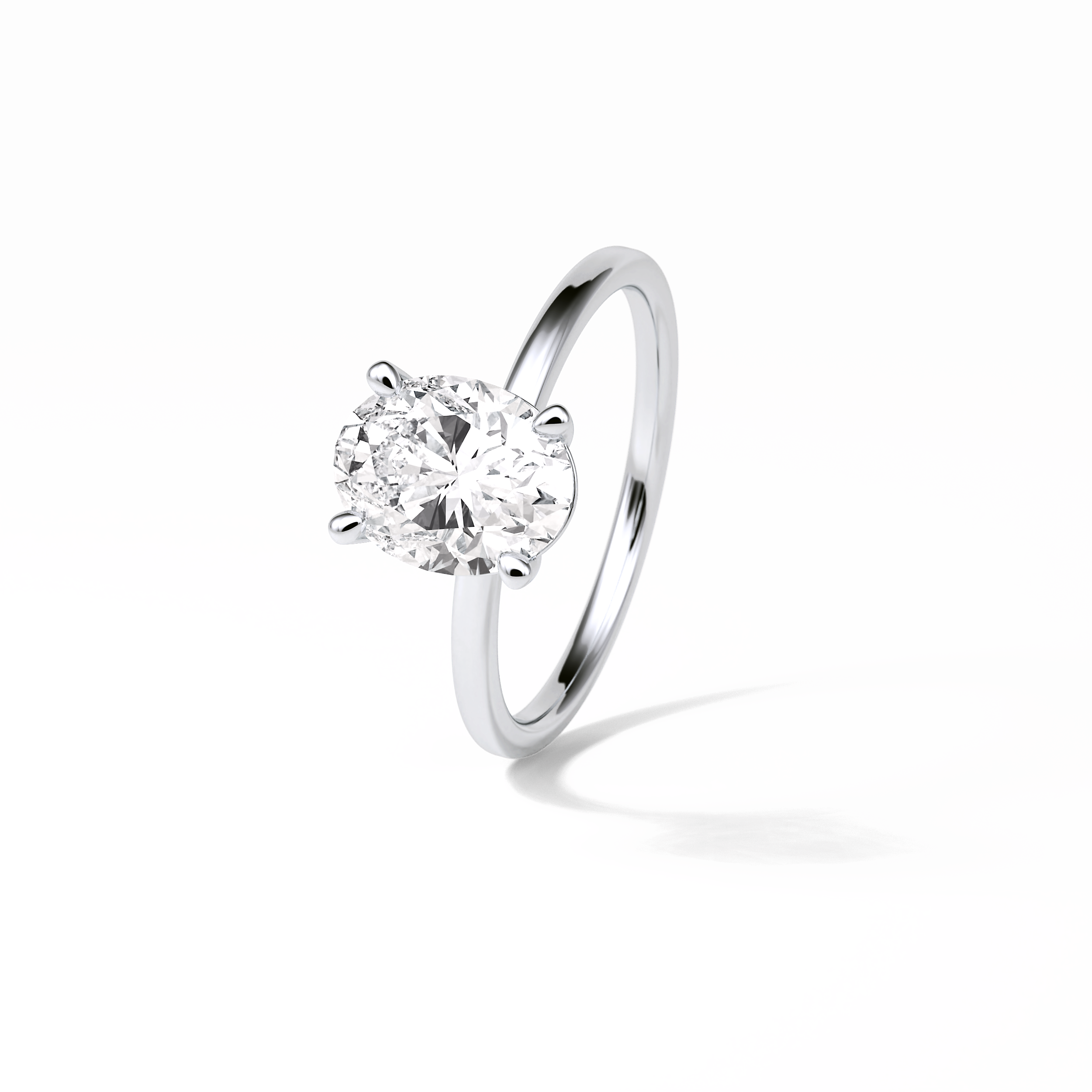 1.91 CT Oval Cut Solitaire Style Moissanite Engagement Ring 3