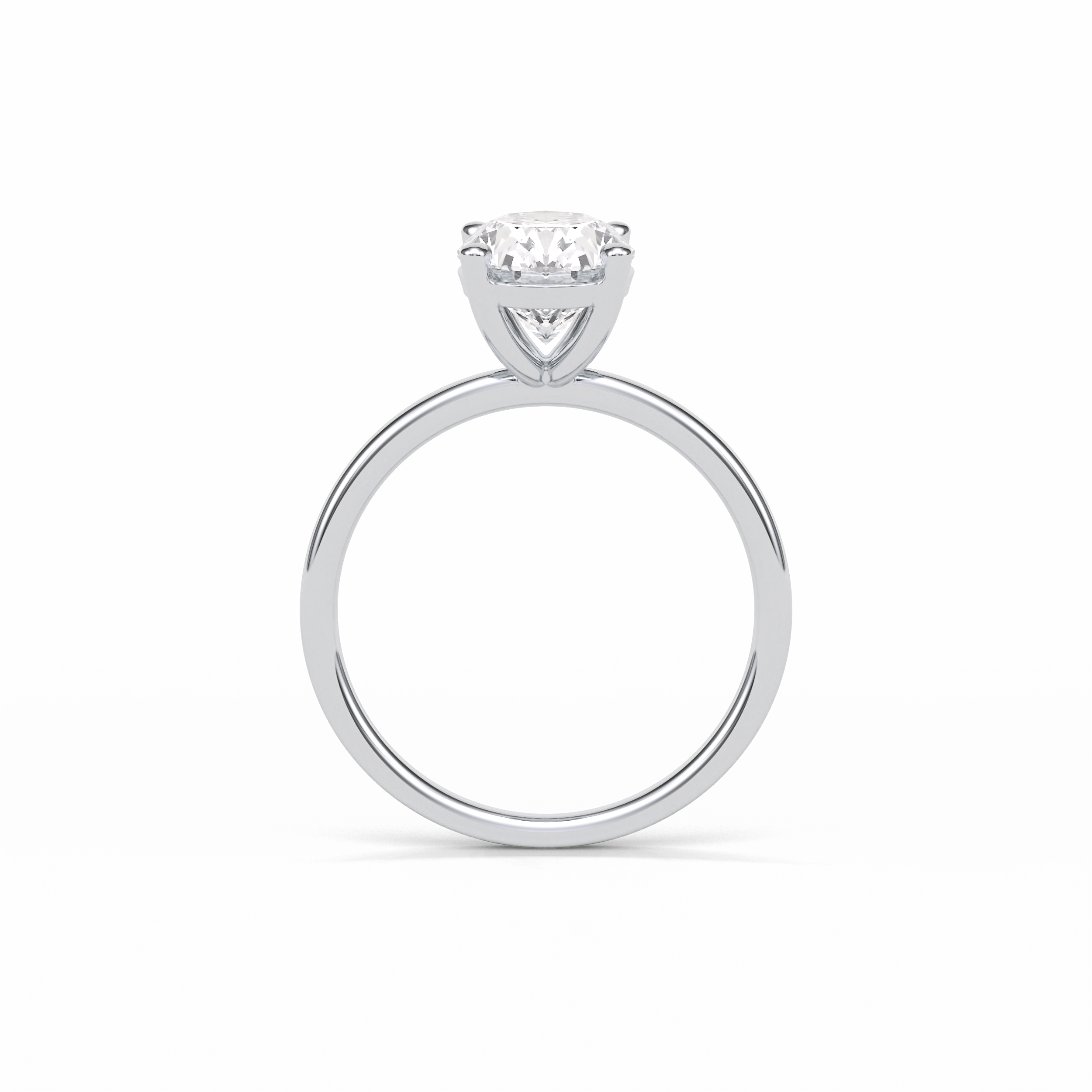 1.91 CT Oval Cut Solitaire Style Moissanite Engagement Ring 4