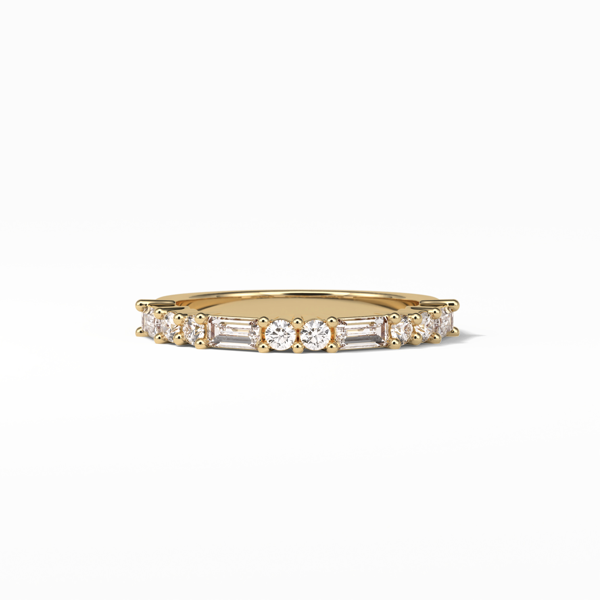 0.64 TCW Baguette and Round Shaped Wedding Band 8