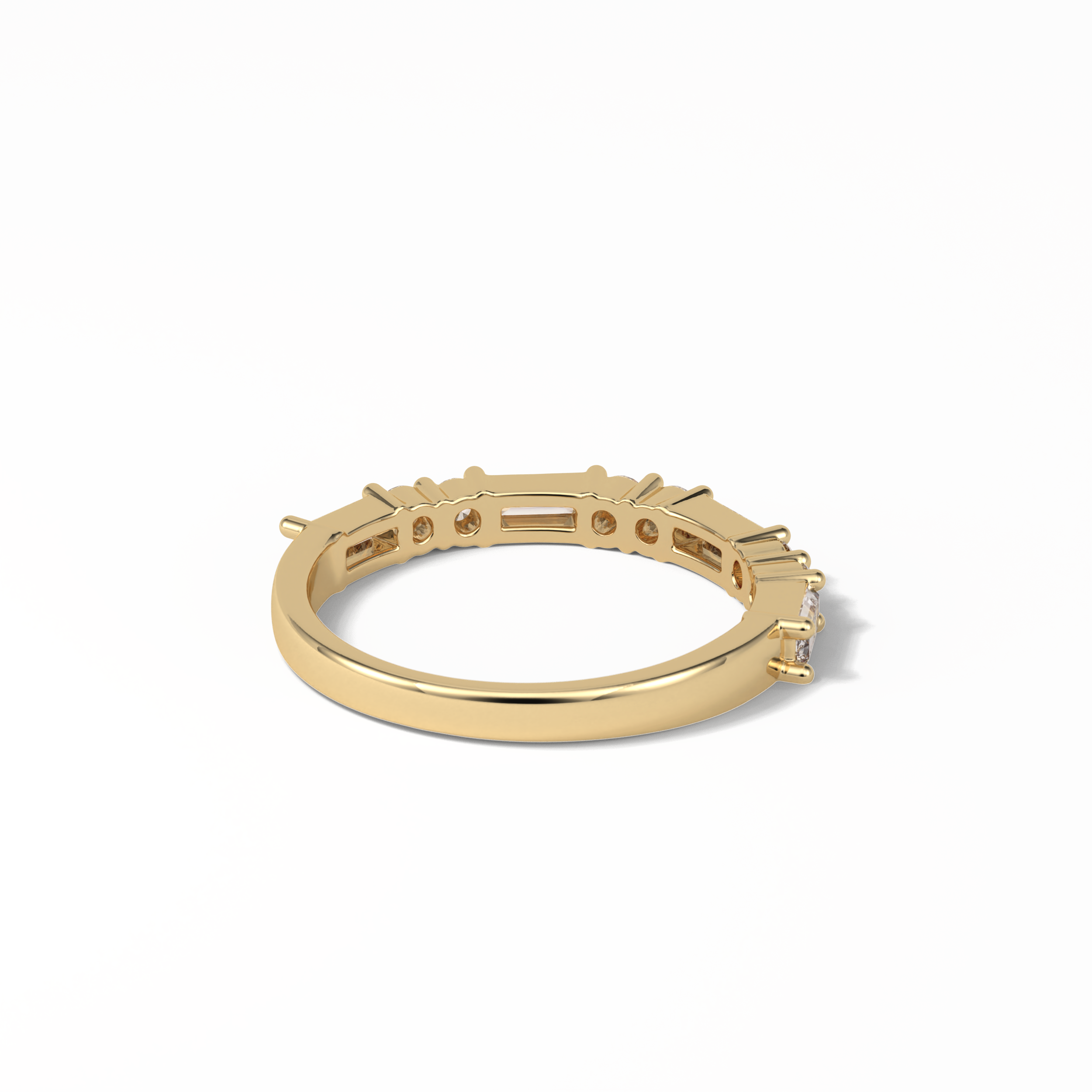 0.64 TCW Baguette and Round Shaped Wedding Band 9