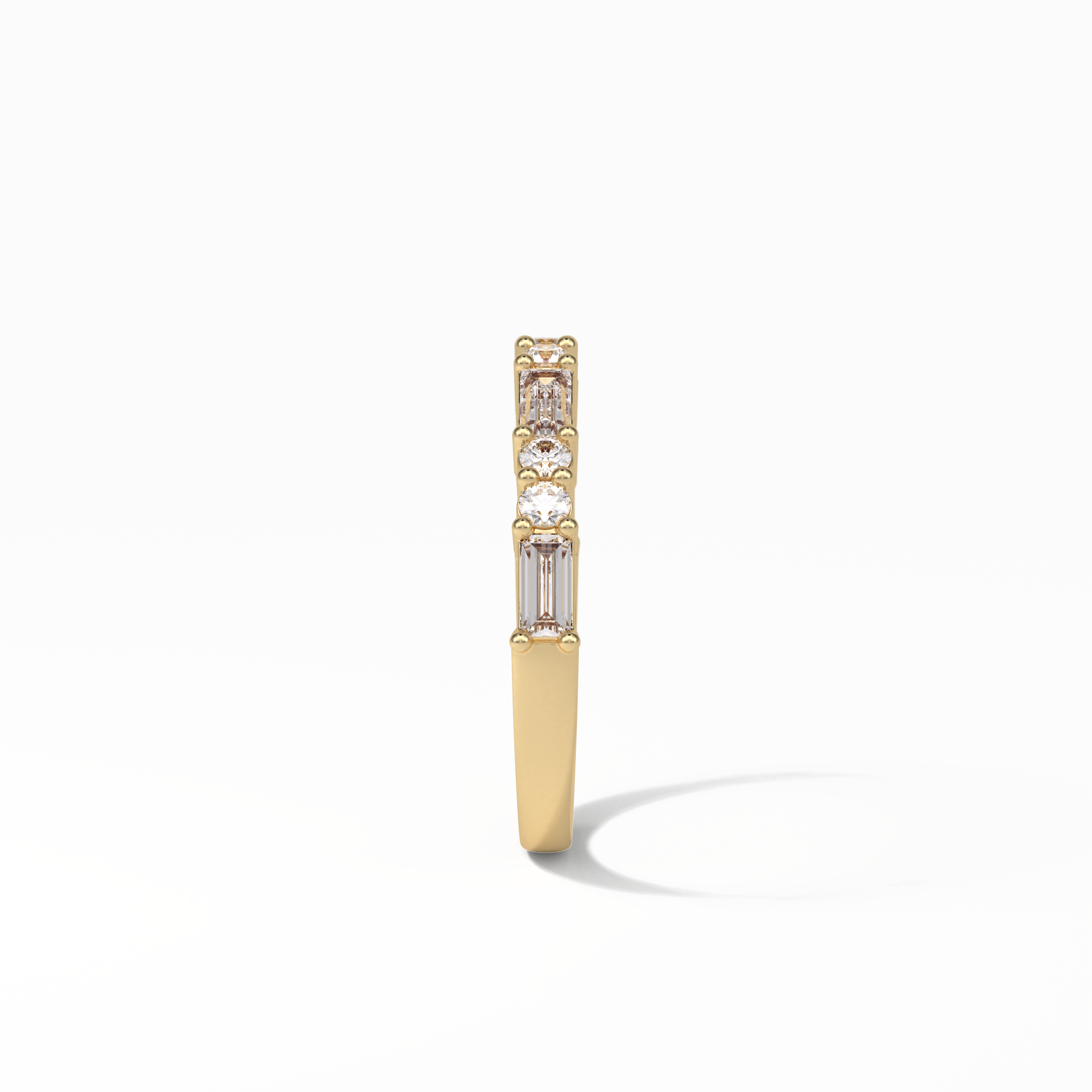 0.64 TCW Baguette and Round Shaped Wedding Band 16