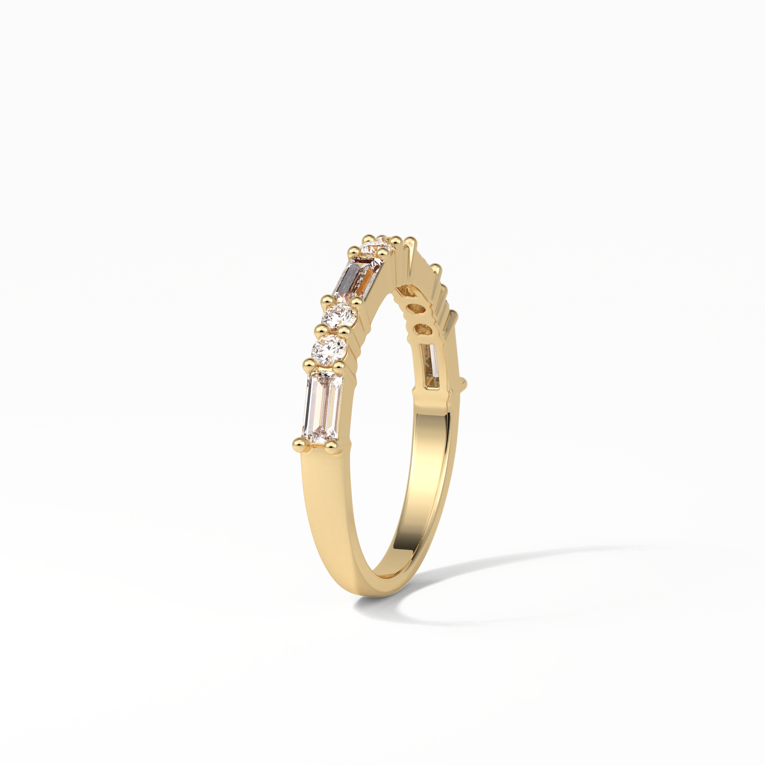 0.64 TCW Baguette and Round Shaped Wedding Band 11