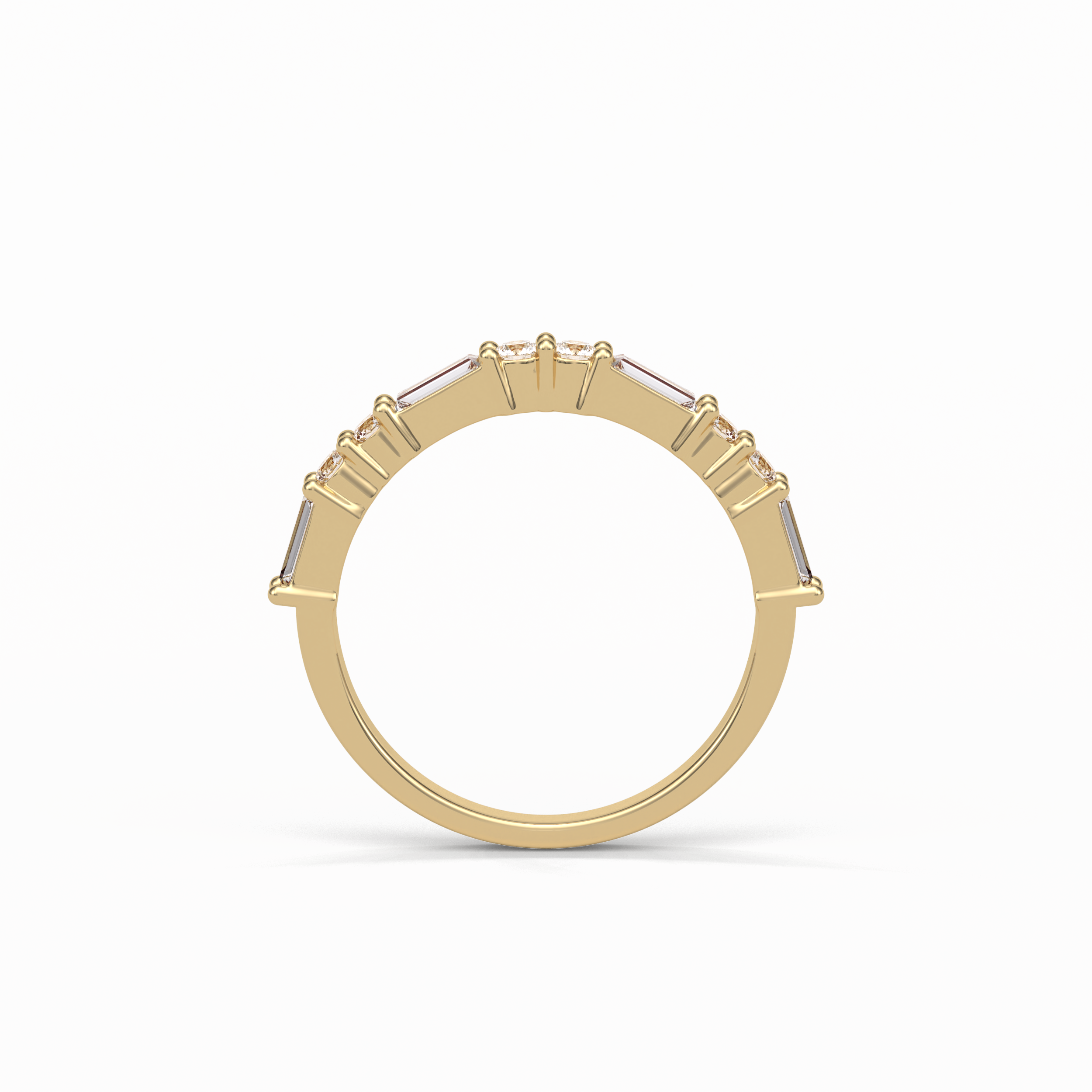 0.64 TCW Baguette and Round Shaped Wedding Band 13