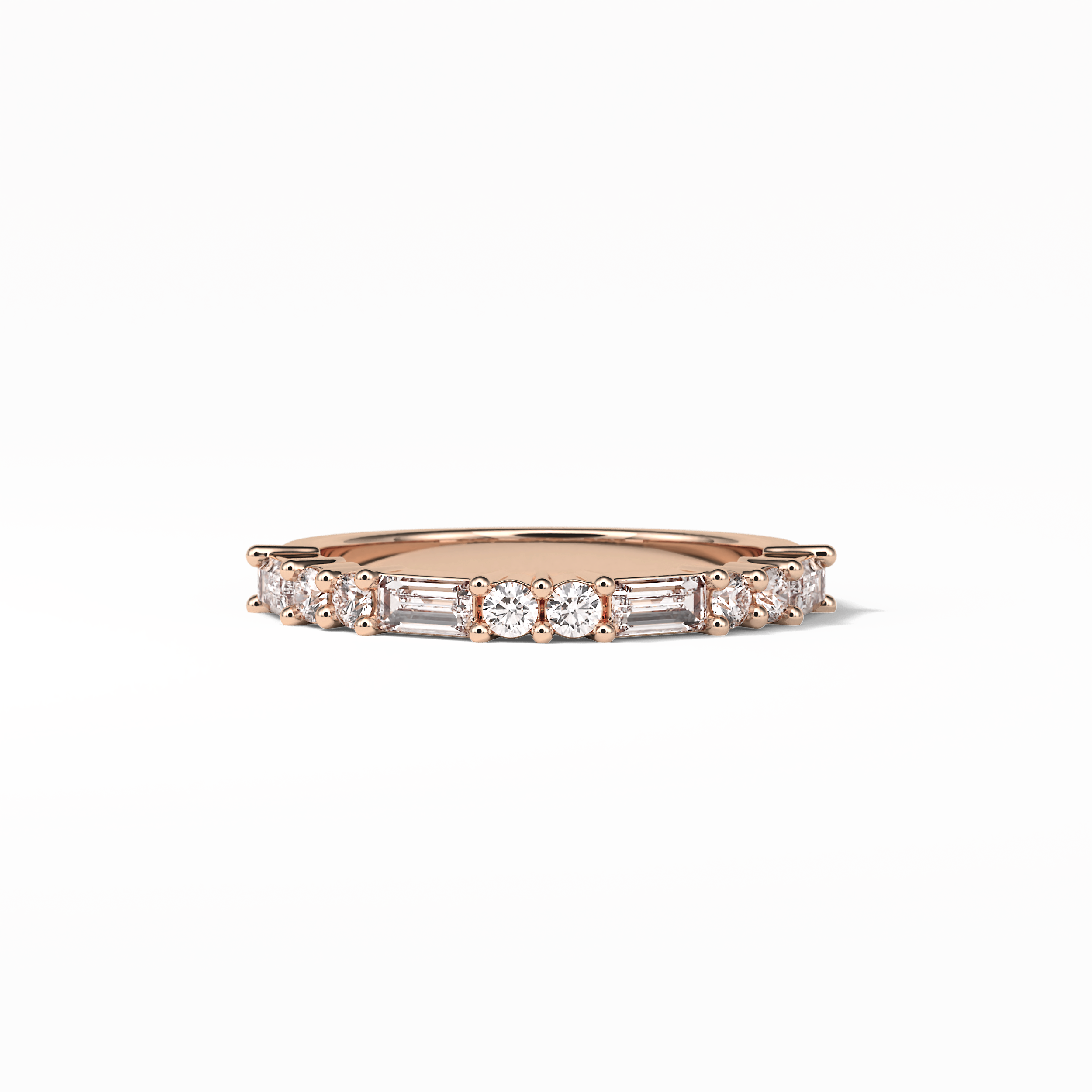 0.64 TCW Baguette and Round Shaped Wedding Band 15