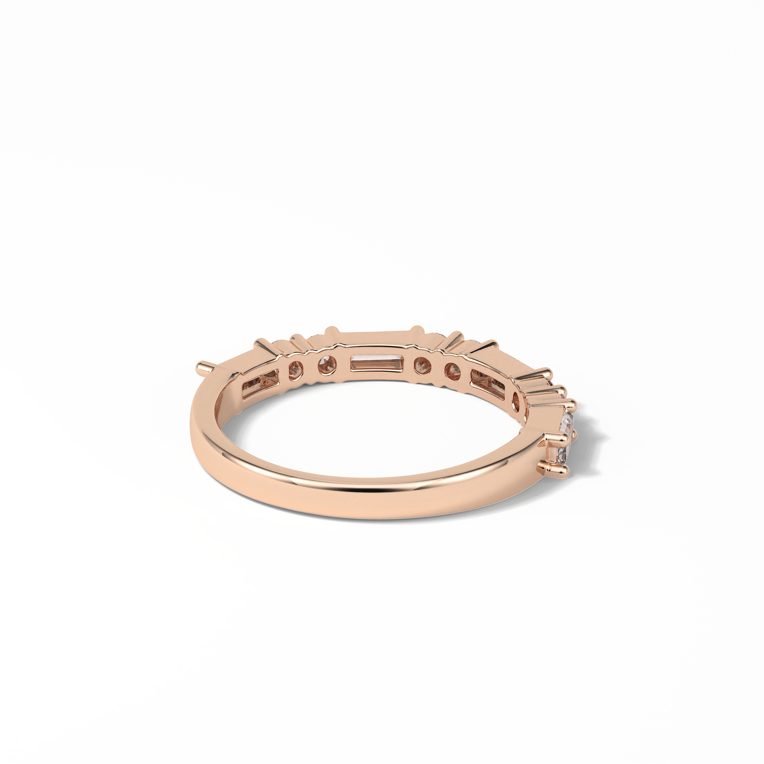 0.64 TCW Baguette and Round Shaped Wedding Band 20
