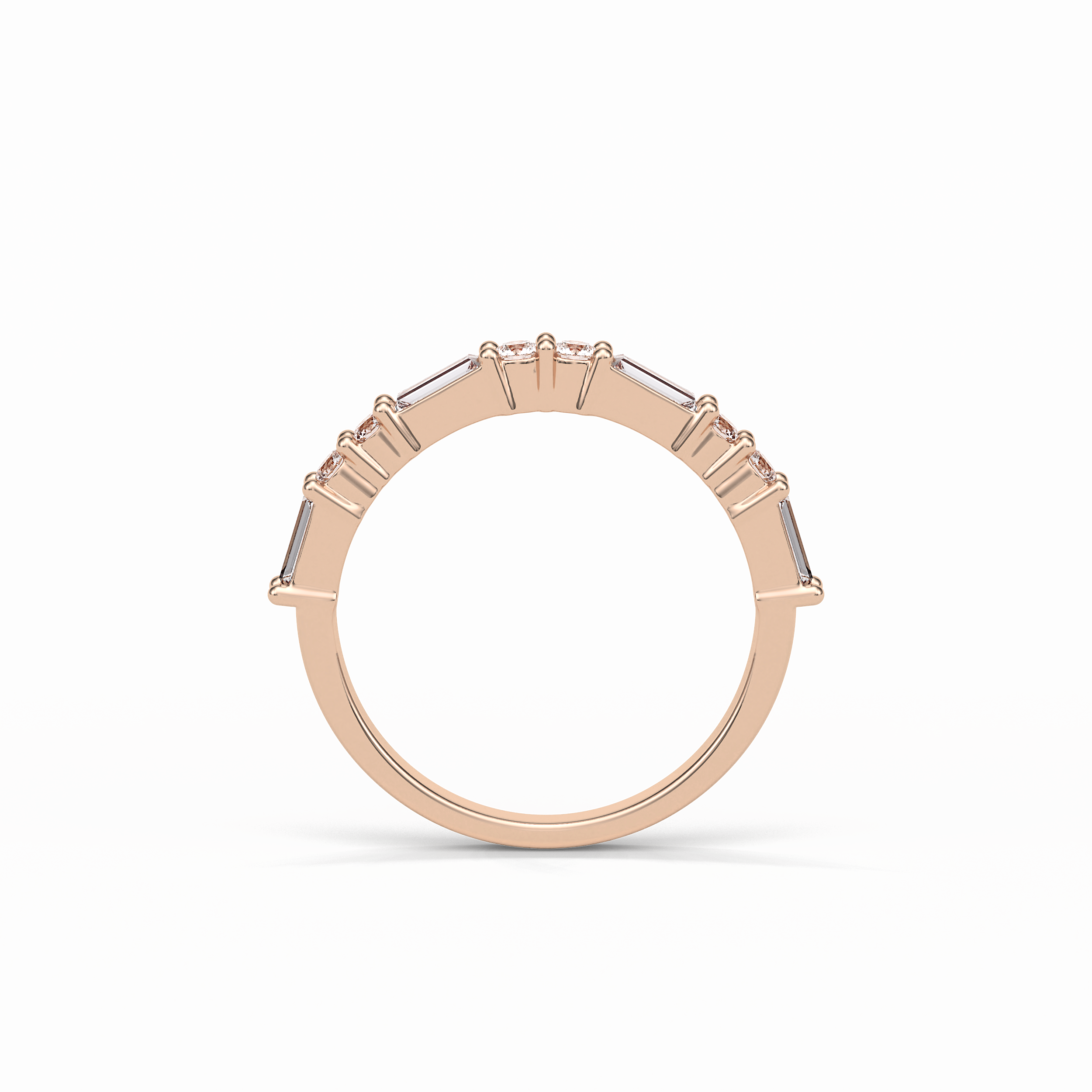 0.64 TCW Baguette and Round Shaped Wedding Band 19