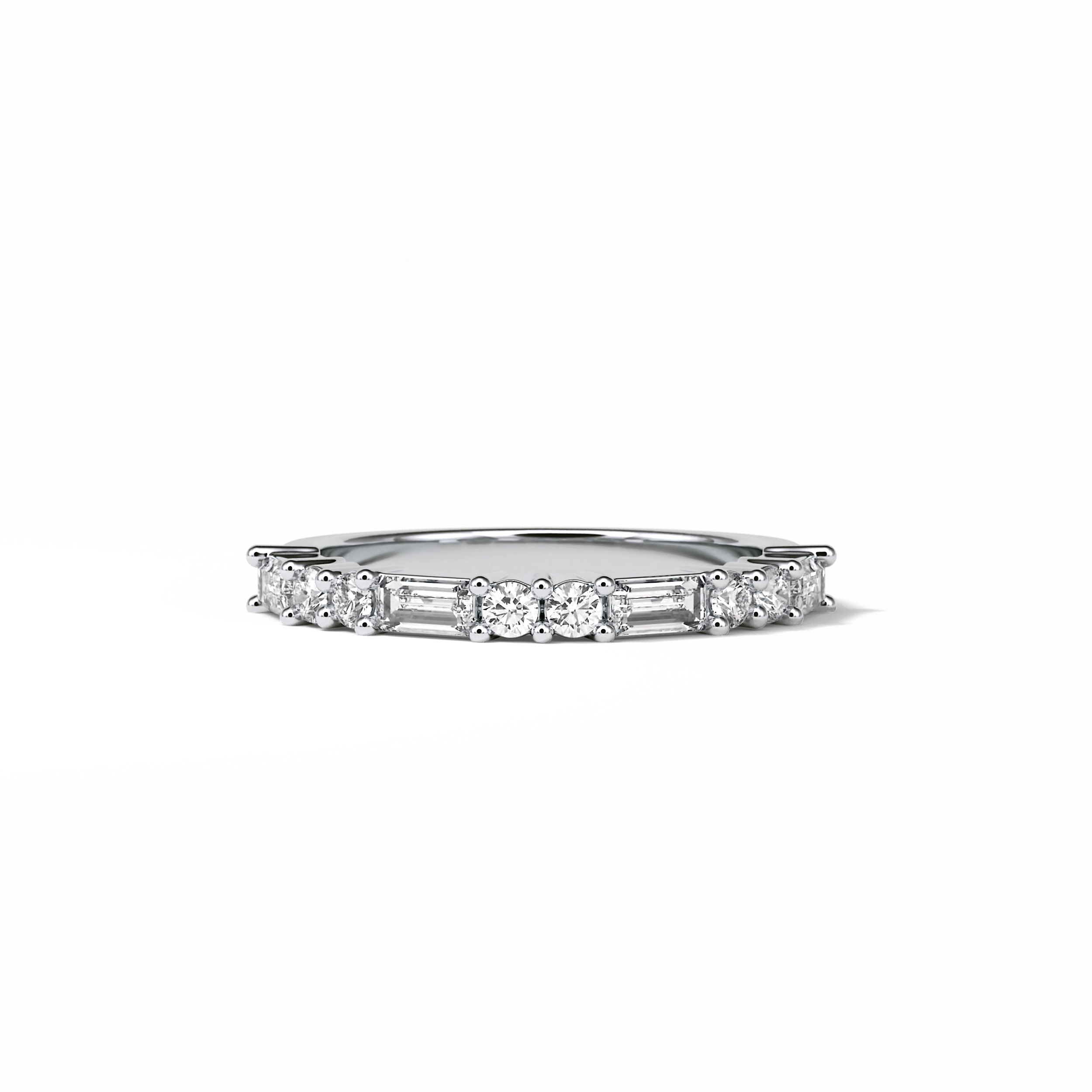 0.64 TCW Baguette and Round Shaped Wedding Band 1