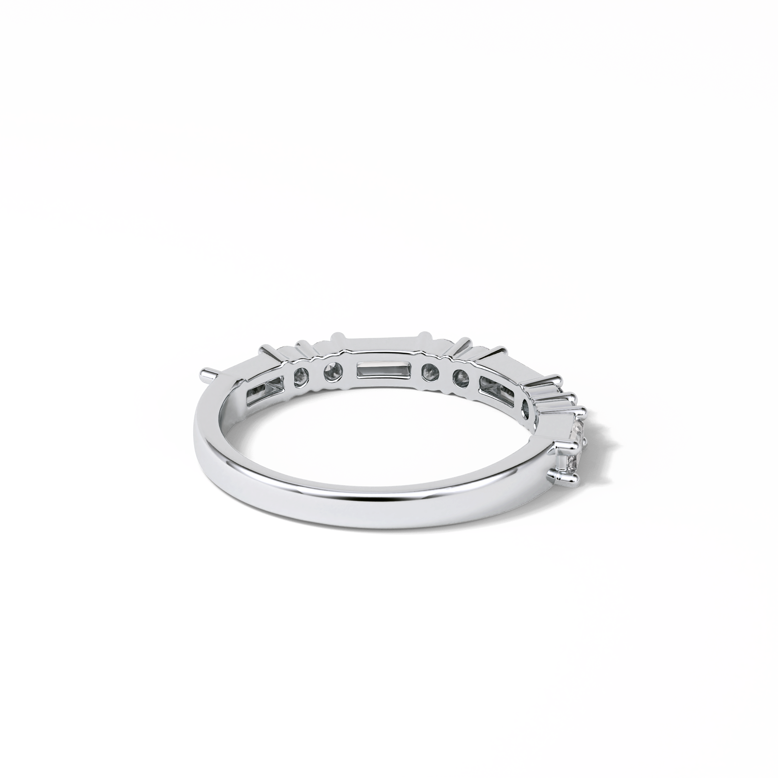 0.64 TCW Baguette and Round Shaped Wedding Band 7