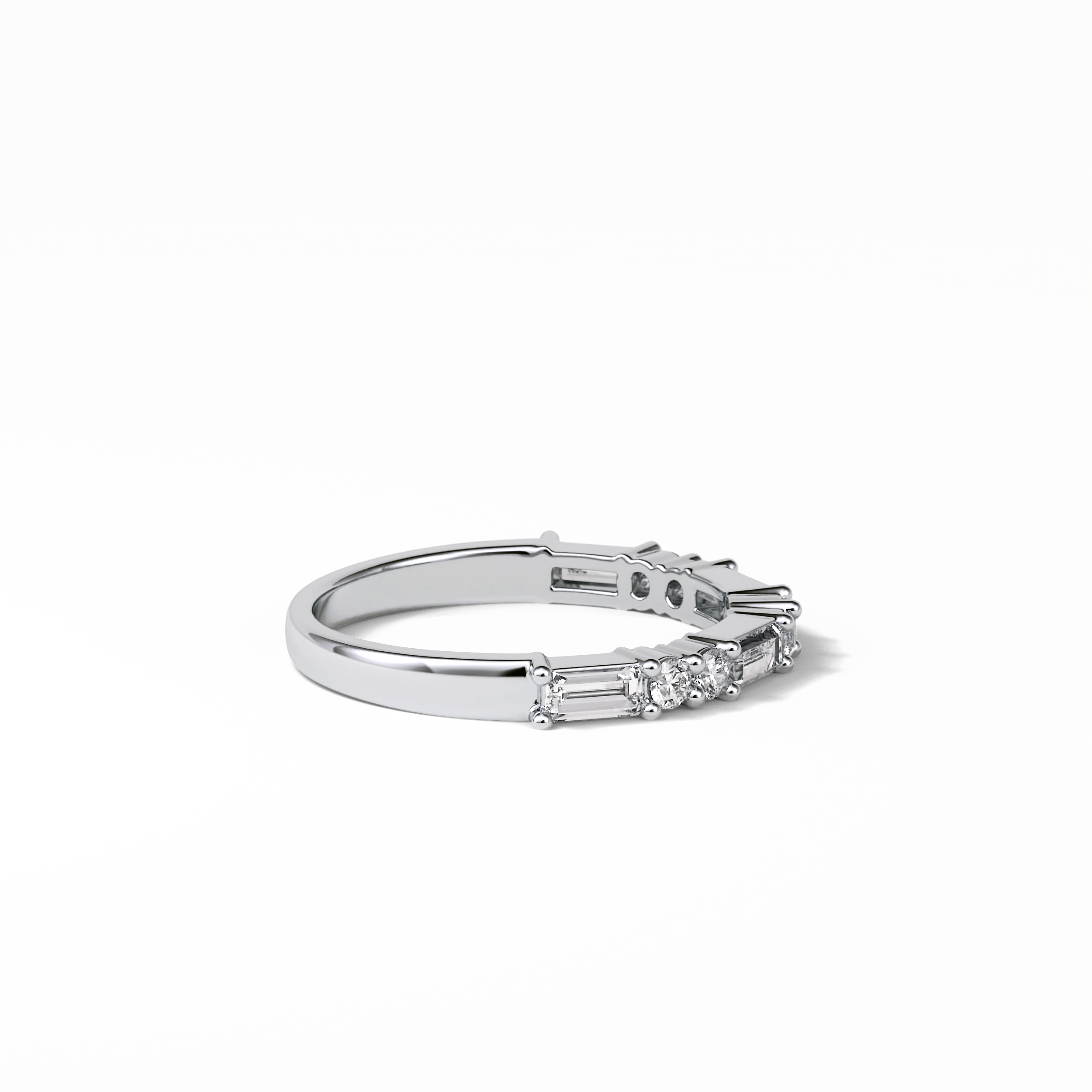 0.64 TCW Baguette and Round Shaped Wedding Band 2
