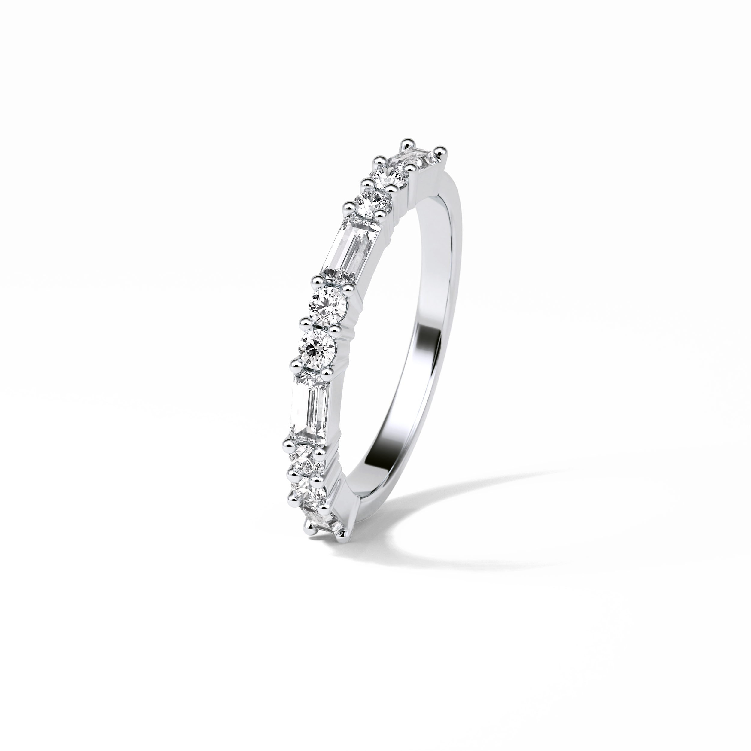 0.64 TCW Baguette and Round Shaped Wedding Band 4