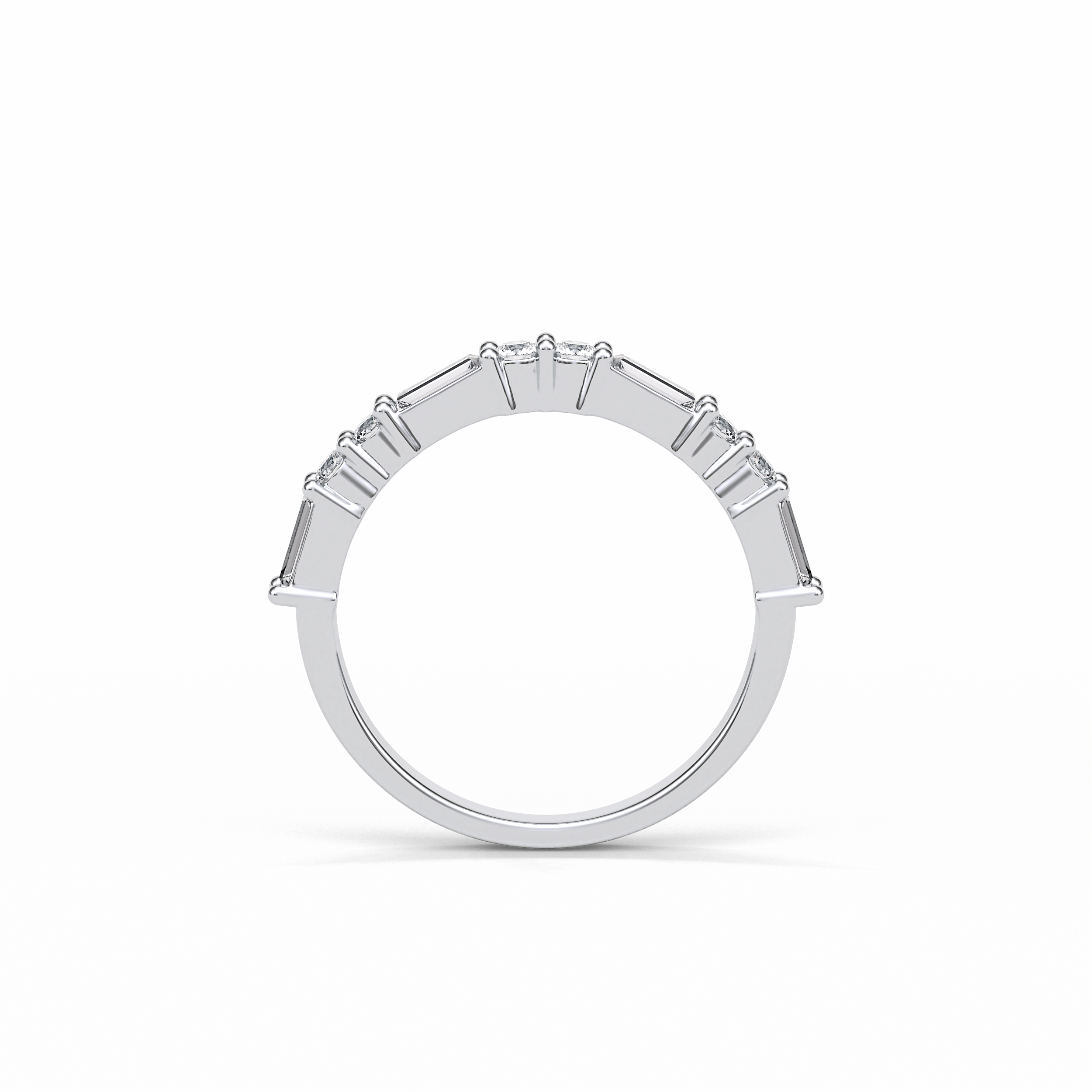 0.64 TCW Baguette and Round Shaped Wedding Band 6