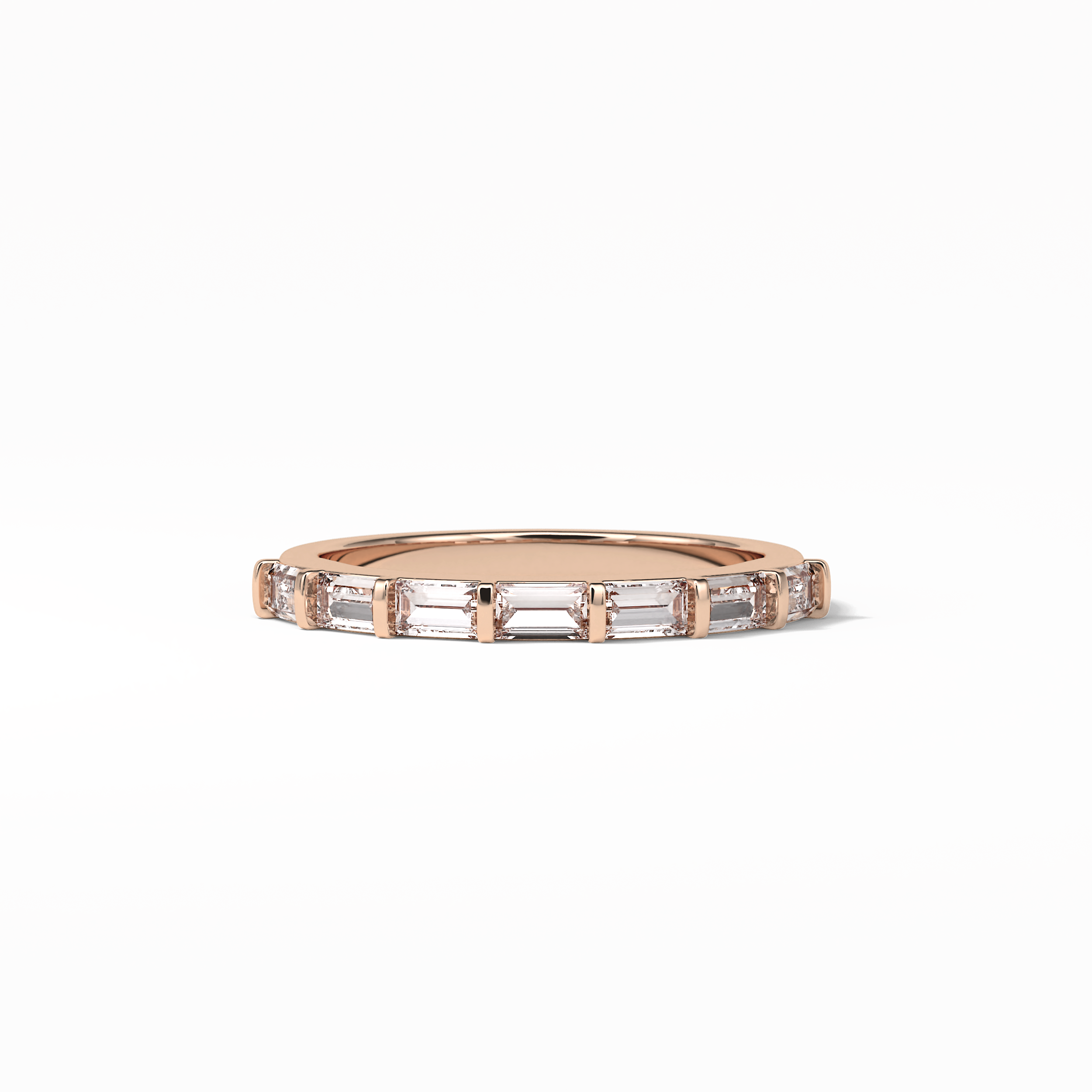 0.56 TCW Baguette Shaped Wedding Band 15