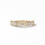1.28 TCW Emerald and Round Shaped Wedding Band 8