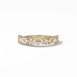 1.28 TCW Emerald and Round Shaped Wedding Band 8