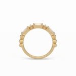 1.28 TCW Emerald and Round Shaped Wedding Band 10