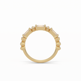 1.28 TCW Emerald and Round Shaped Wedding Band 10