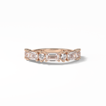 1.28 TCW Emerald and Round Shaped Wedding Band 15