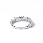 1.28 TCW Emerald and Round Shaped Wedding Band 2