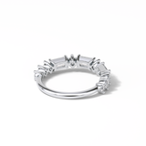 1.28 TCW Emerald and Round Shaped Wedding Band 2