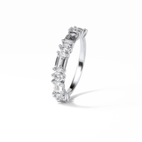 1.28 TCW Emerald and Round Shaped Wedding Band 6