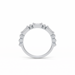1.28 TCW Emerald and Round Shaped Wedding Band 7