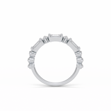 1.28 TCW Emerald and Round Shaped Wedding Band 7