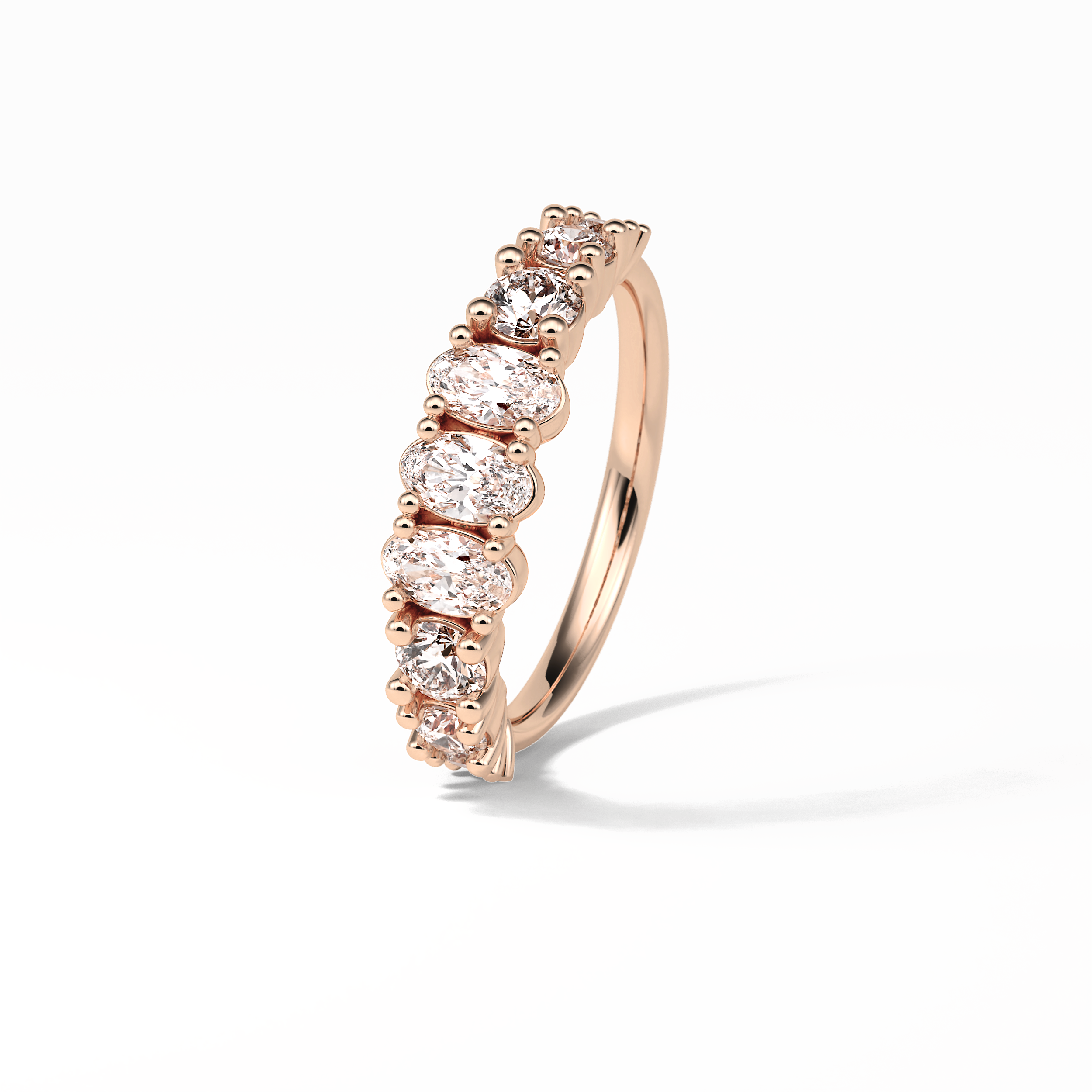 1.2 TCW Oval and Round Shaped Wedding Band 20