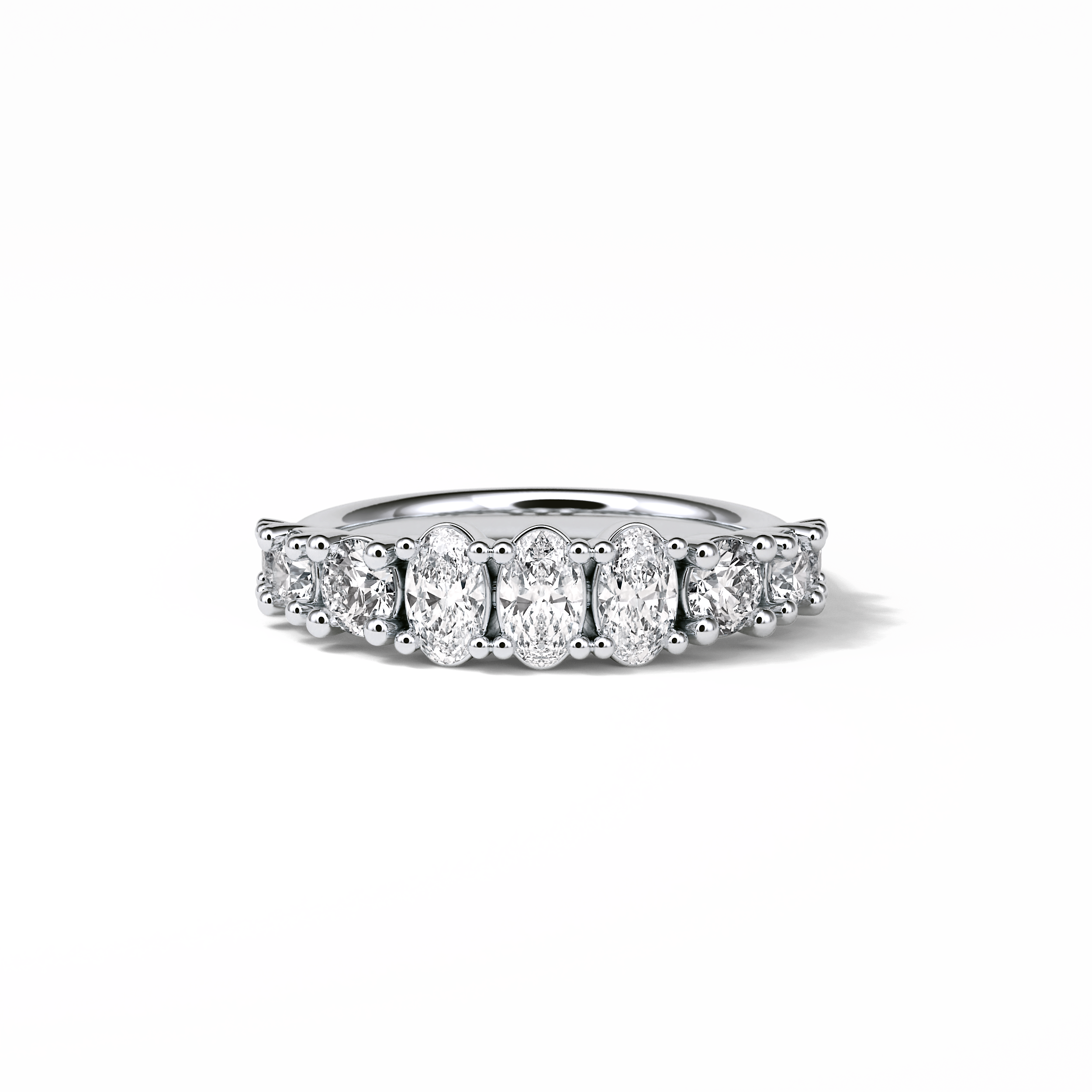 1.2 TCW Oval and Round Shaped Wedding Band 1