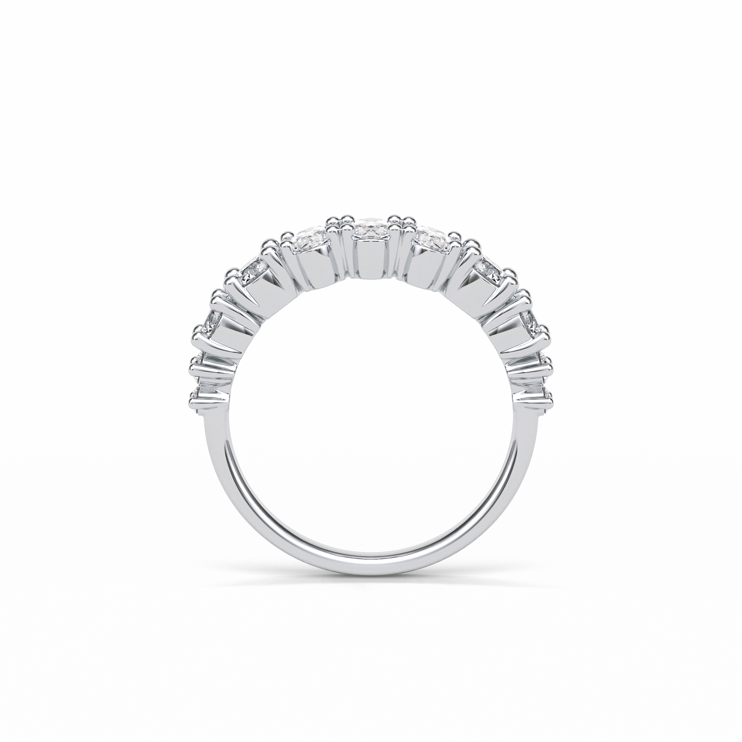1.2 TCW Oval and Round Shaped Wedding Band 7
