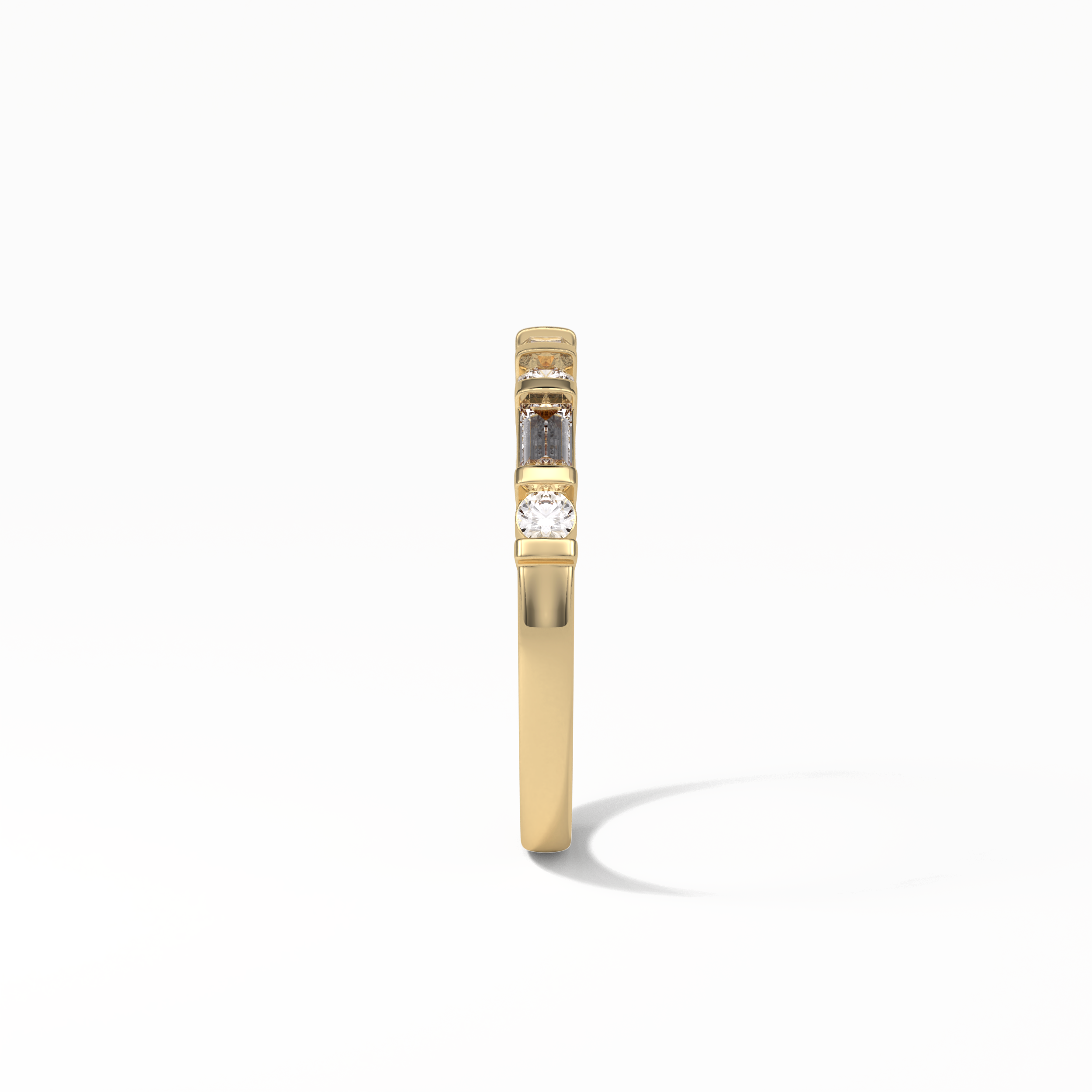 0.42 TCW Baguette and Round Shaped Wedding Band 14