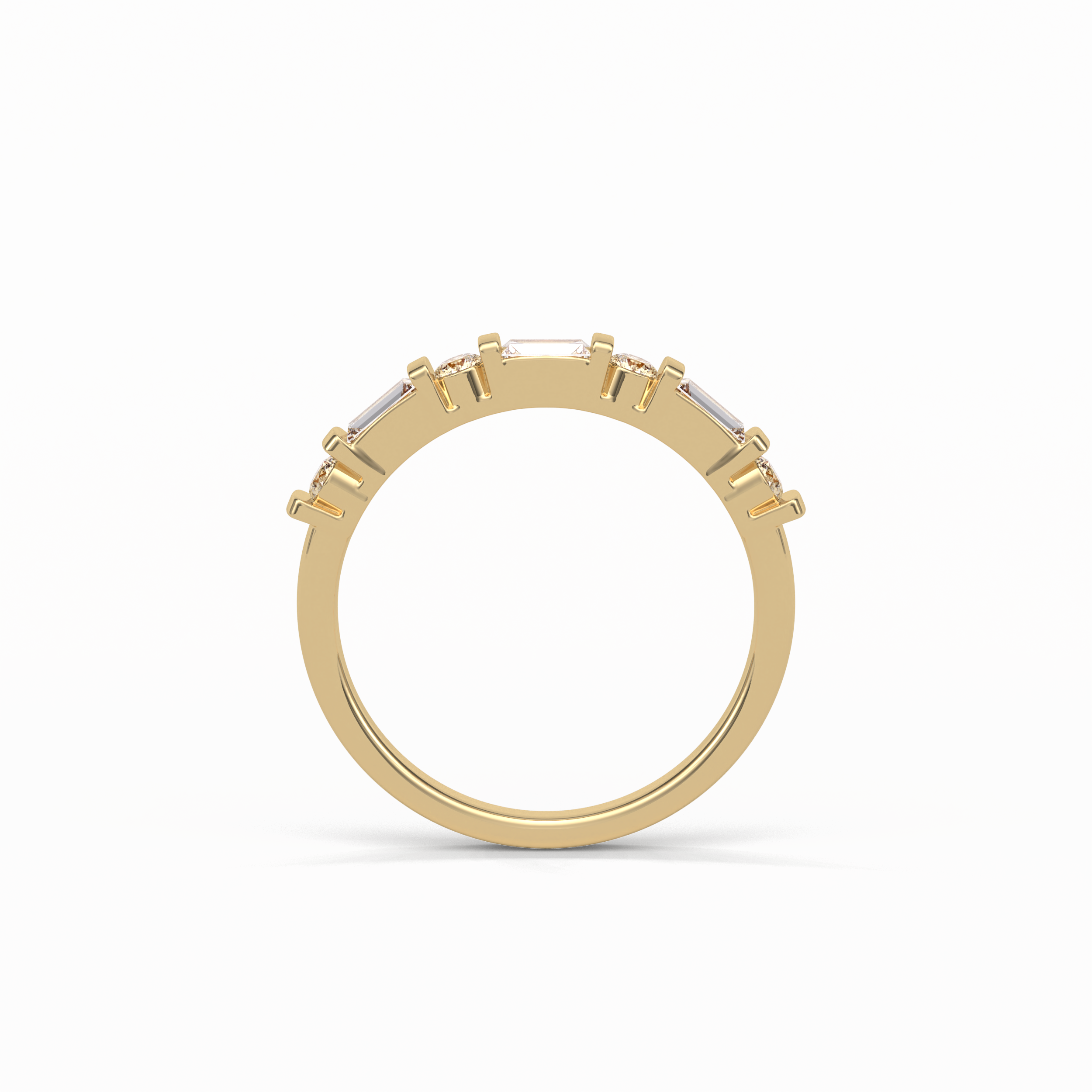 0.42 TCW Baguette and Round Shaped Wedding Band 10