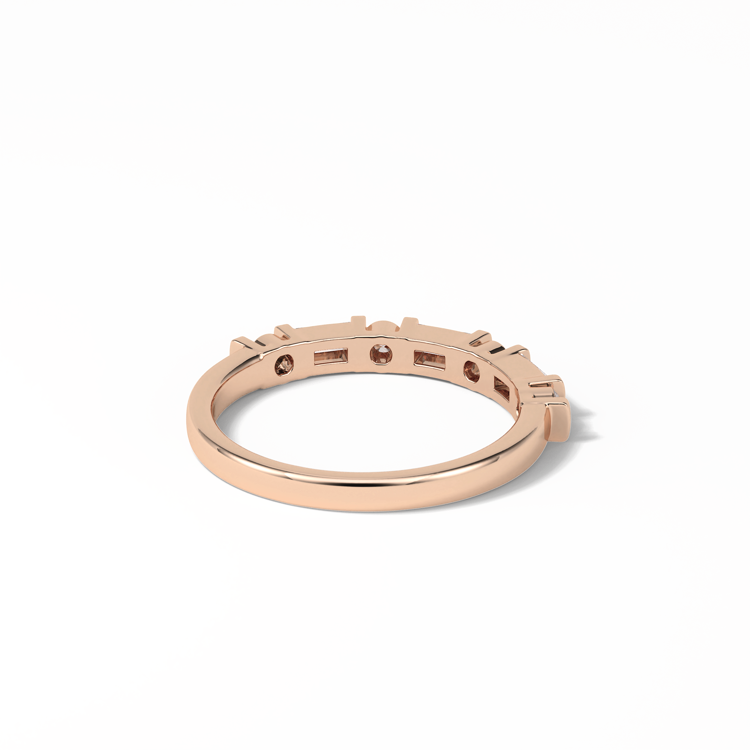 0.42 TCW Baguette and Round Shaped Wedding Band 16