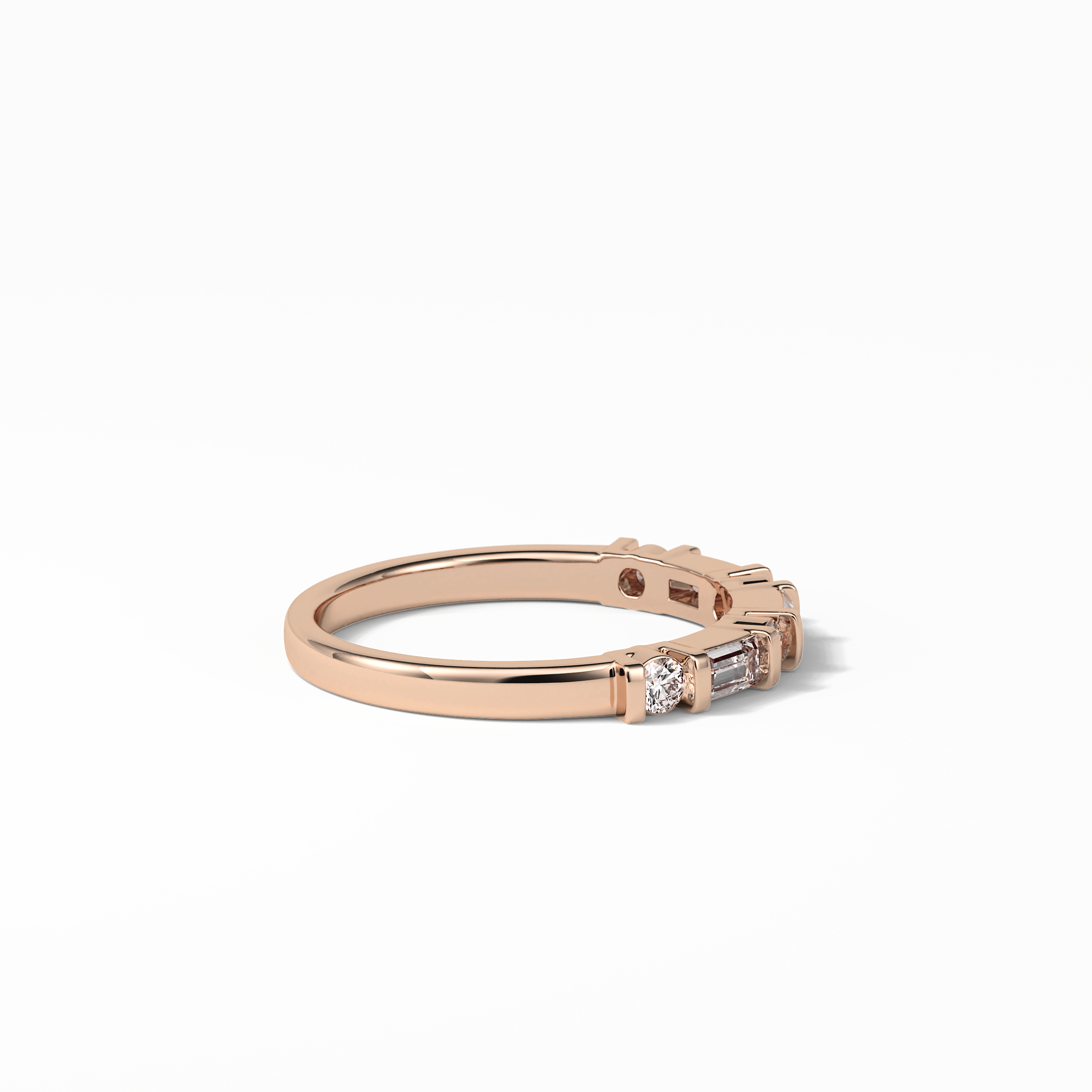0.42 TCW Baguette and Round Shaped Wedding Band 17