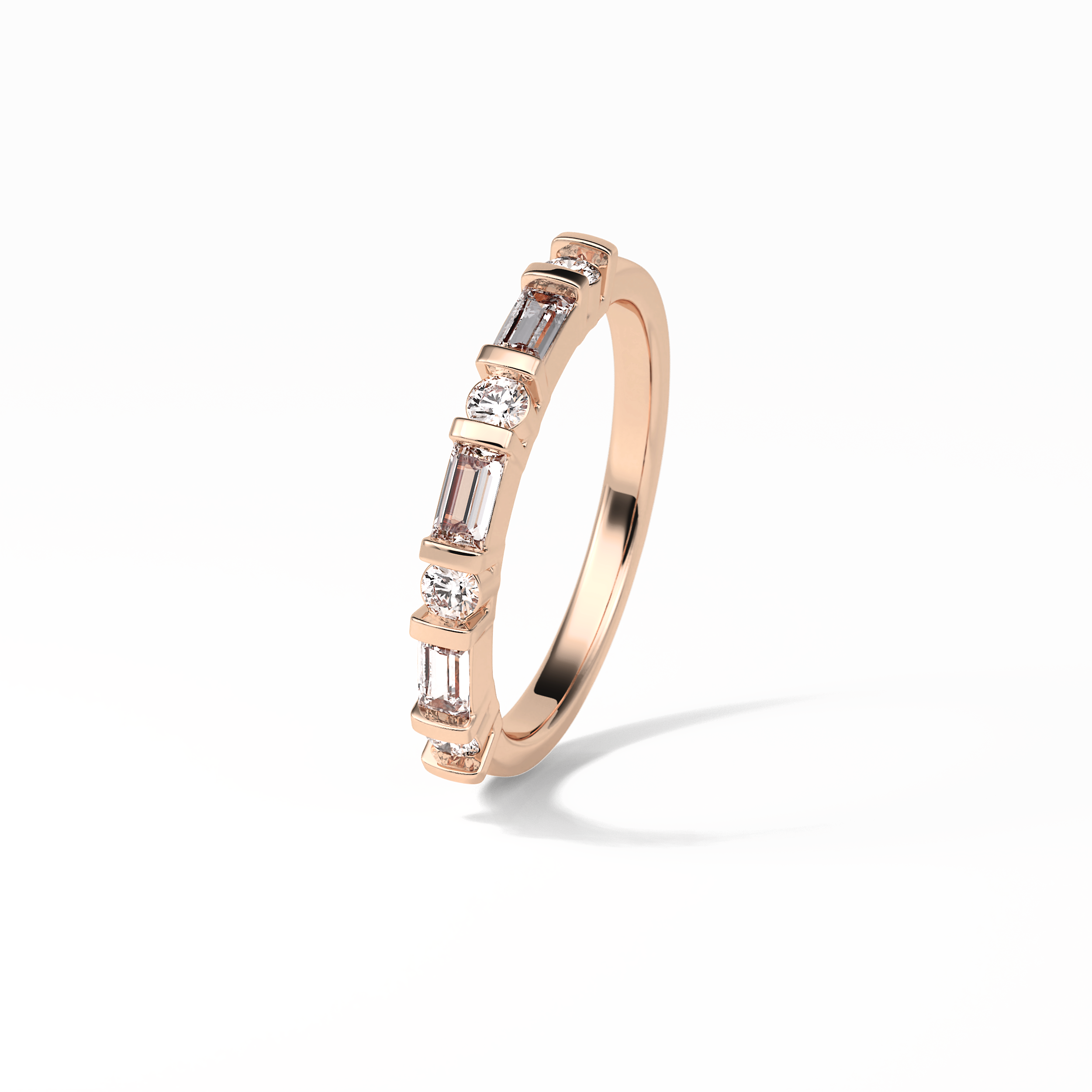 0.42 TCW Baguette and Round Shaped Wedding Band 20