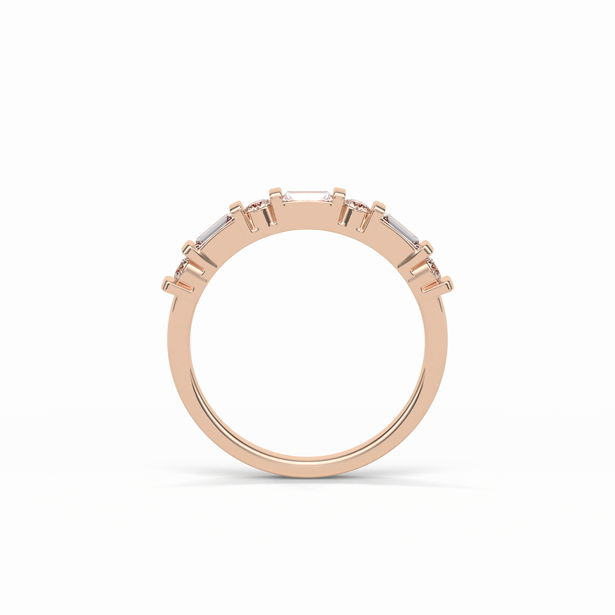 0.42 TCW Baguette and Round Shaped Wedding Band 21