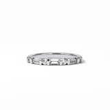 0.42 TCW Baguette and Round Shaped Wedding Band 1