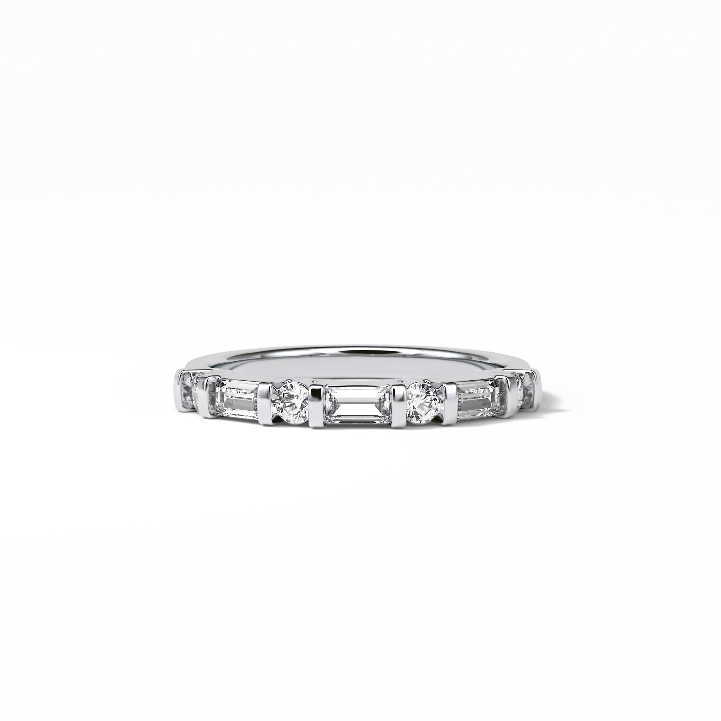 0.42 TCW Baguette and Round Shaped Wedding Band 1