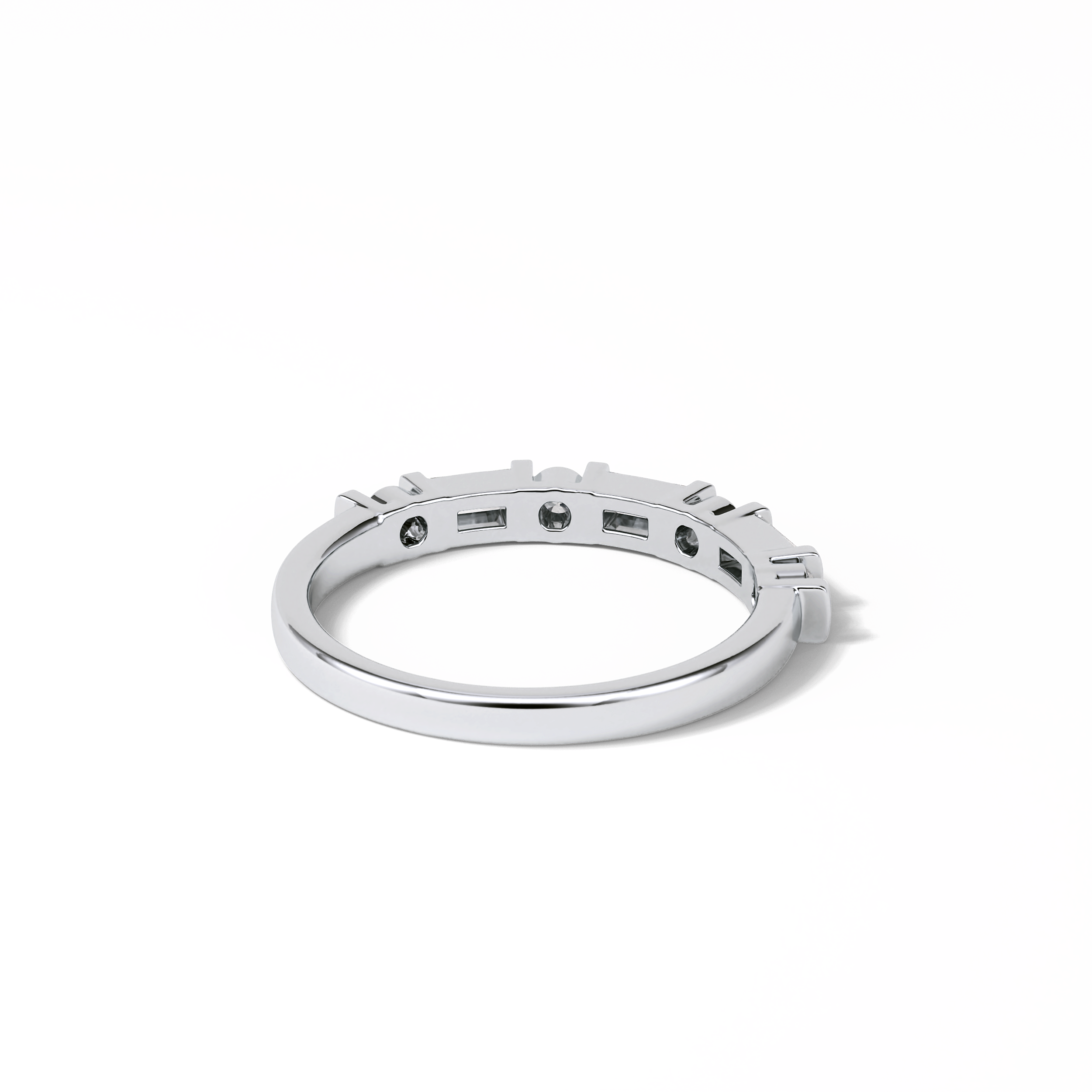 0.42 TCW Baguette and Round Shaped Wedding Band 2