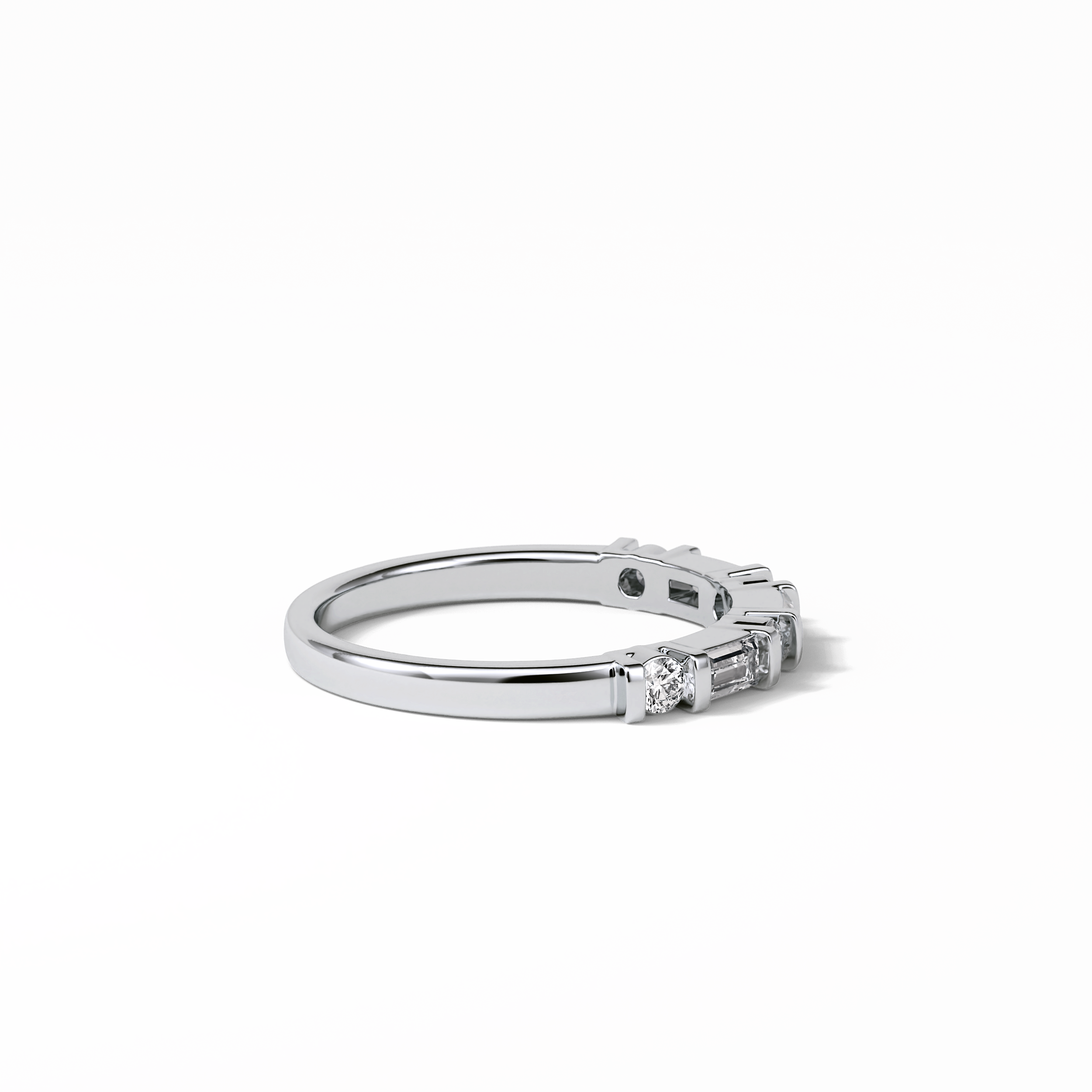 0.42 TCW Baguette and Round Shaped Wedding Band 3