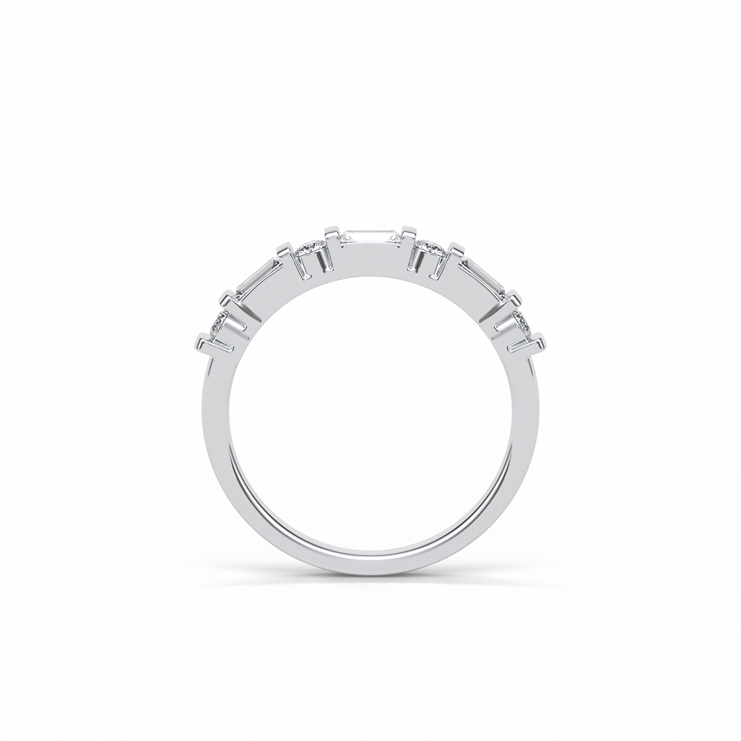 0.42 TCW Baguette and Round Shaped Wedding Band 7