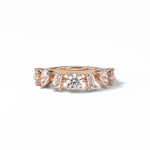 1.4 TCW Pear, Baguette & Round Shaped Wedding Band 15