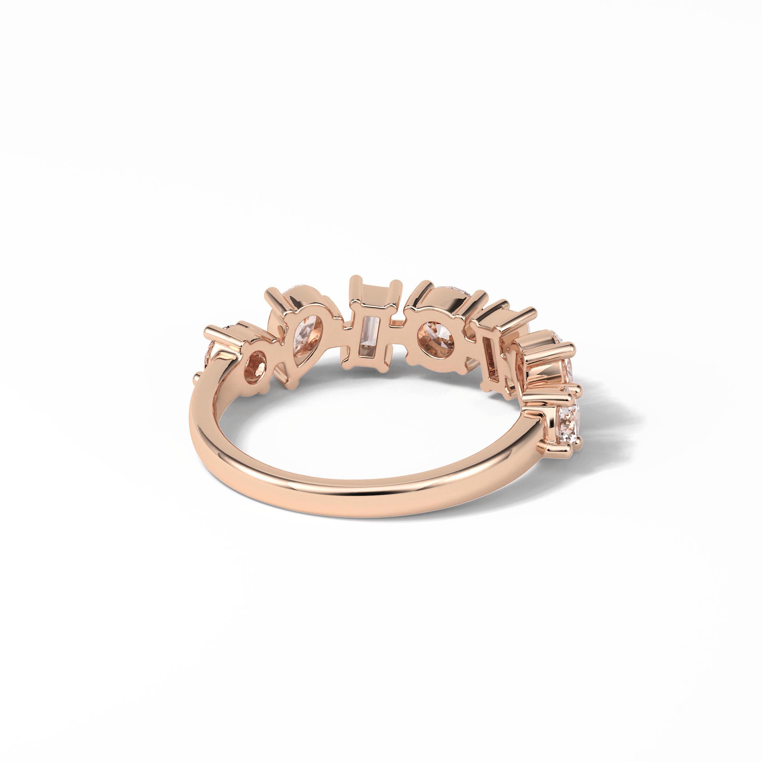 1.4 TCW Pear, Baguette & Round Shaped Wedding Band 16