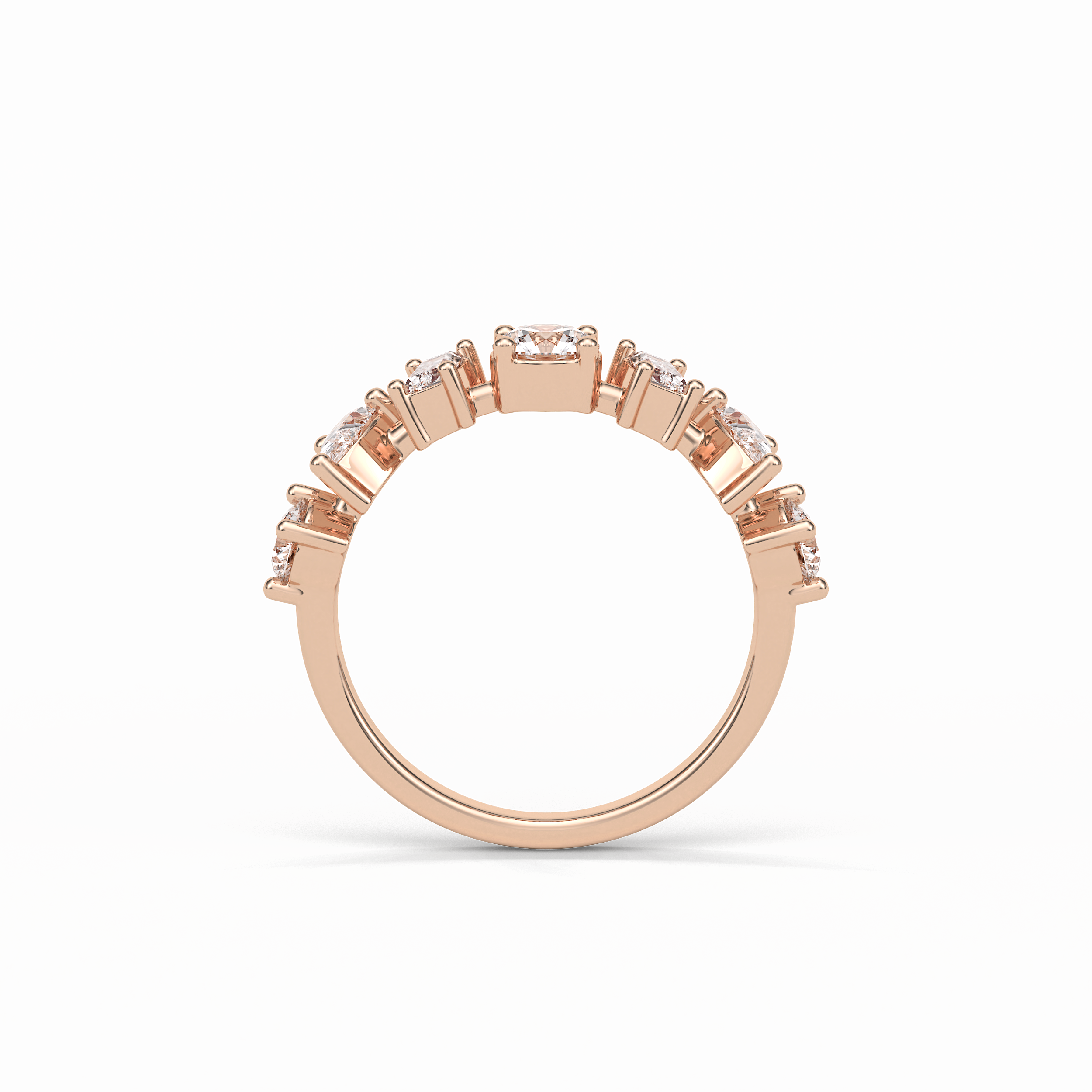 1.4 TCW Pear, Baguette & Round Shaped Wedding Band 21