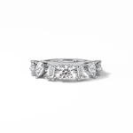 1.4 TCW Pear, Baguette & Round Shaped Wedding Band 1