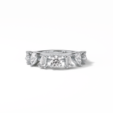 1.4 TCW Pear, Baguette & Round Shaped Wedding Band 1