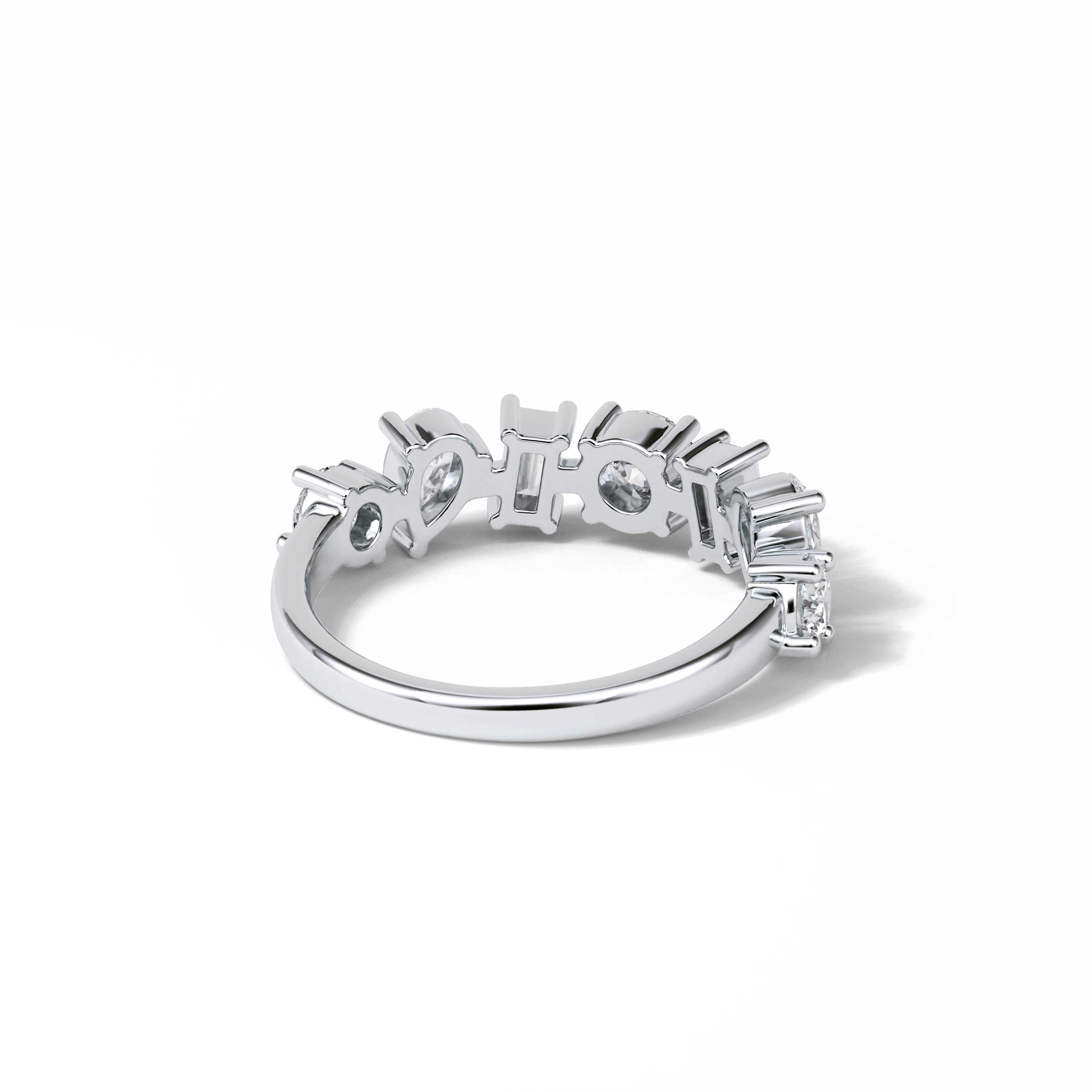 1.4 TCW Pear, Baguette & Round Shaped Wedding Band 2