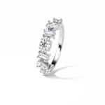 1.4 TCW Pear, Baguette & Round Shaped Wedding Band 6