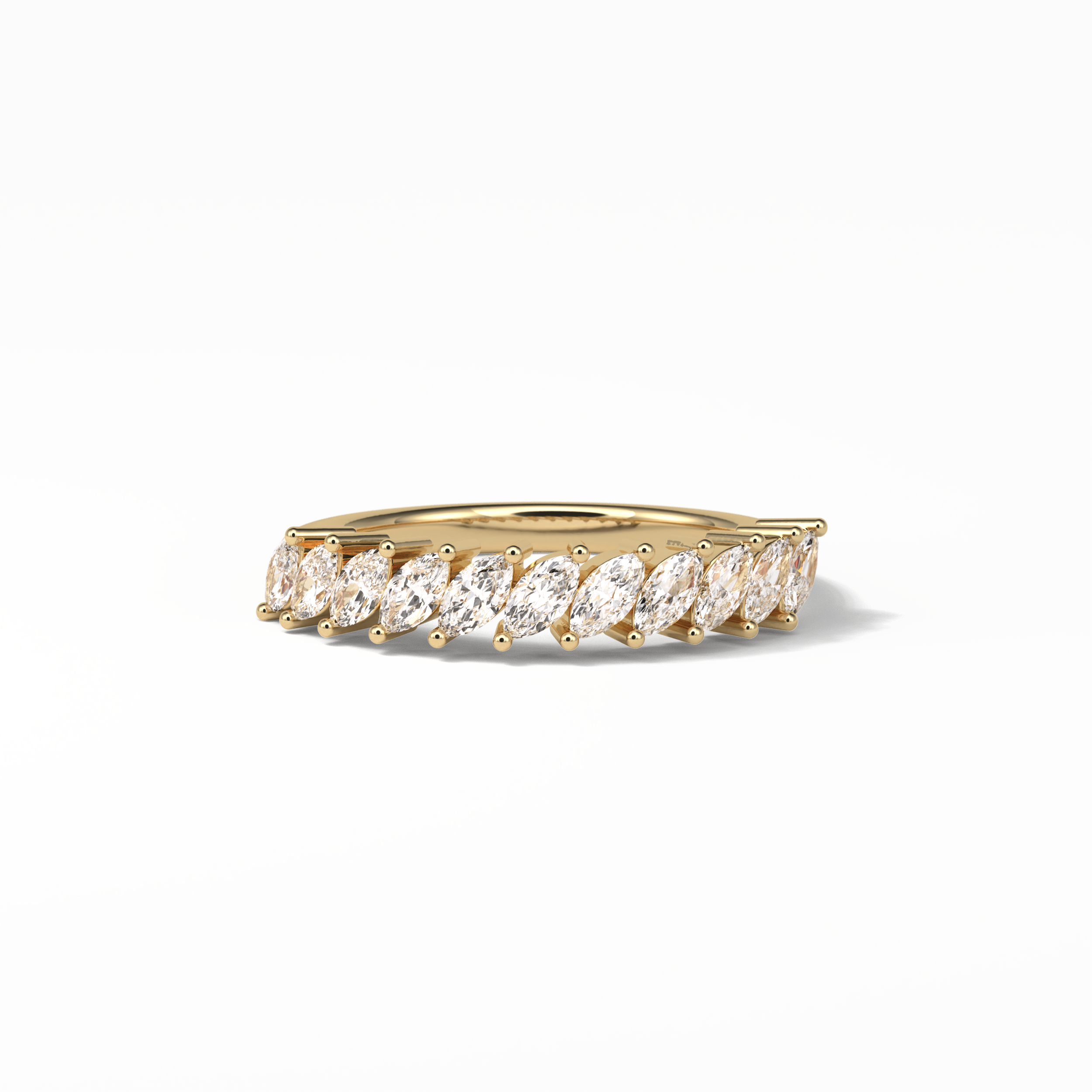 0.78 TCW Marquise Shaped Wedding Band 8