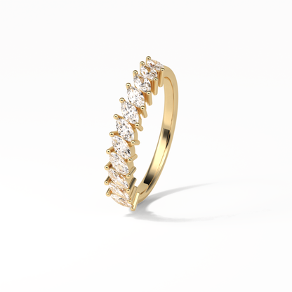0.78 TCW Marquise Shaped Wedding Band